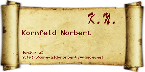 Kornfeld Norbert névjegykártya