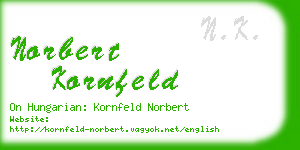 norbert kornfeld business card